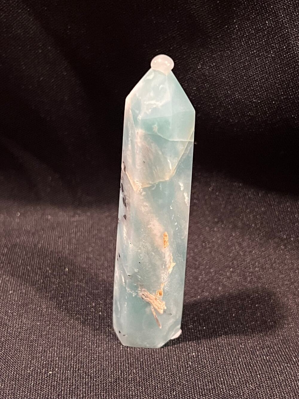 Aquamarine Crystal Tower Point Polished Natural Stone Blue Green Mineral